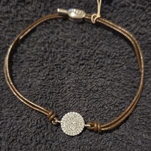 Fossil Brown Leather Bracelet with Silver Accent